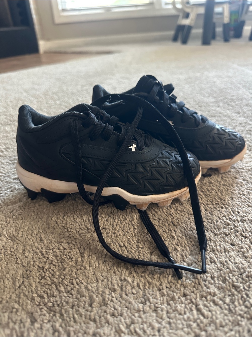 Under Armour Kids Black and White Cleats